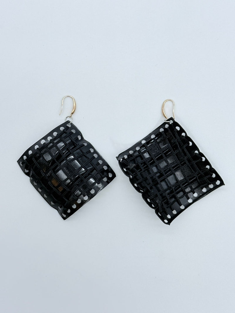 Square Stitch – Handmade Thread-On Earrings