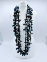 Faux Pearls on Textile Cord Necklaces - Large