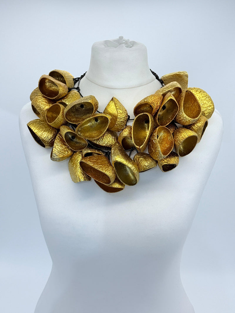 Recycled Pangium Seed Shells Necklace | Eco-Friendly Bold Jewelry for Weddings & Events
