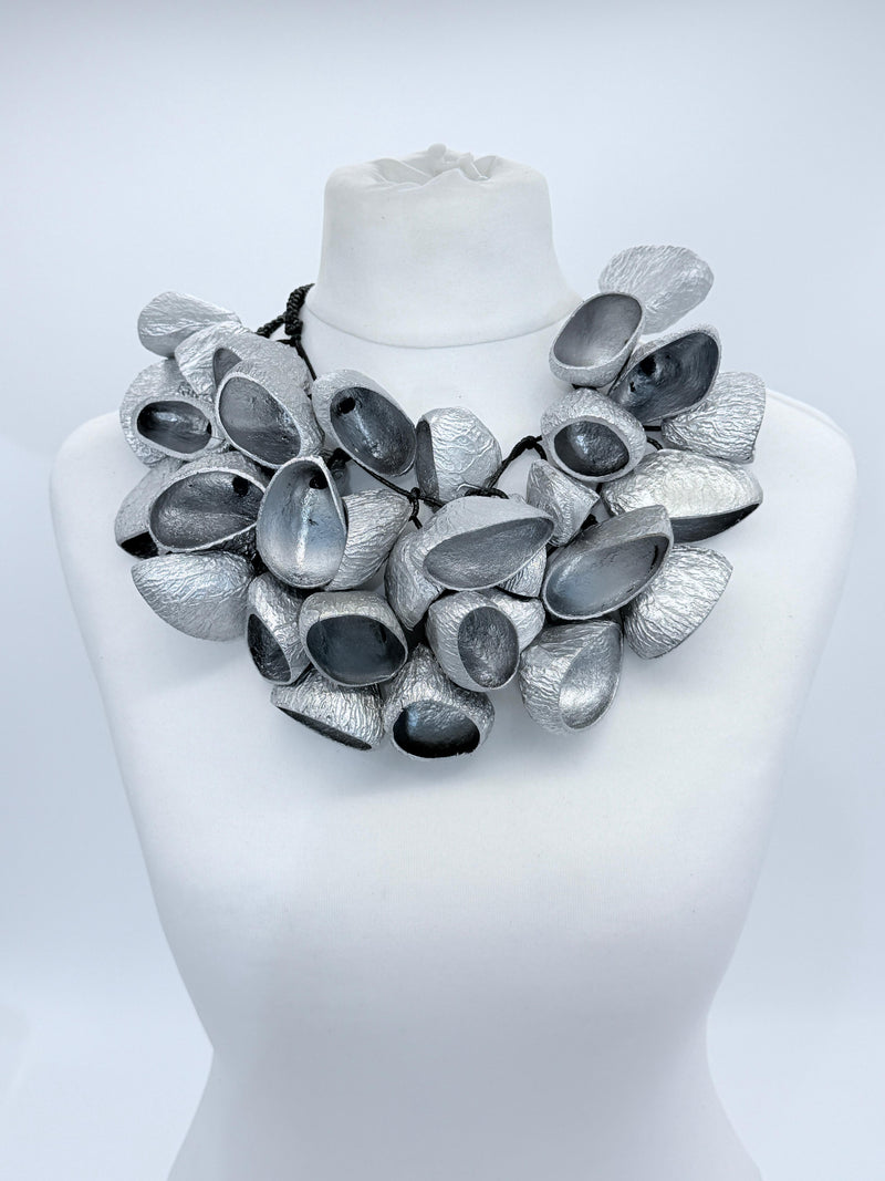 Recycled Pangium Seed Shells Necklace | Eco-Friendly Bold Jewelry for Weddings & Events