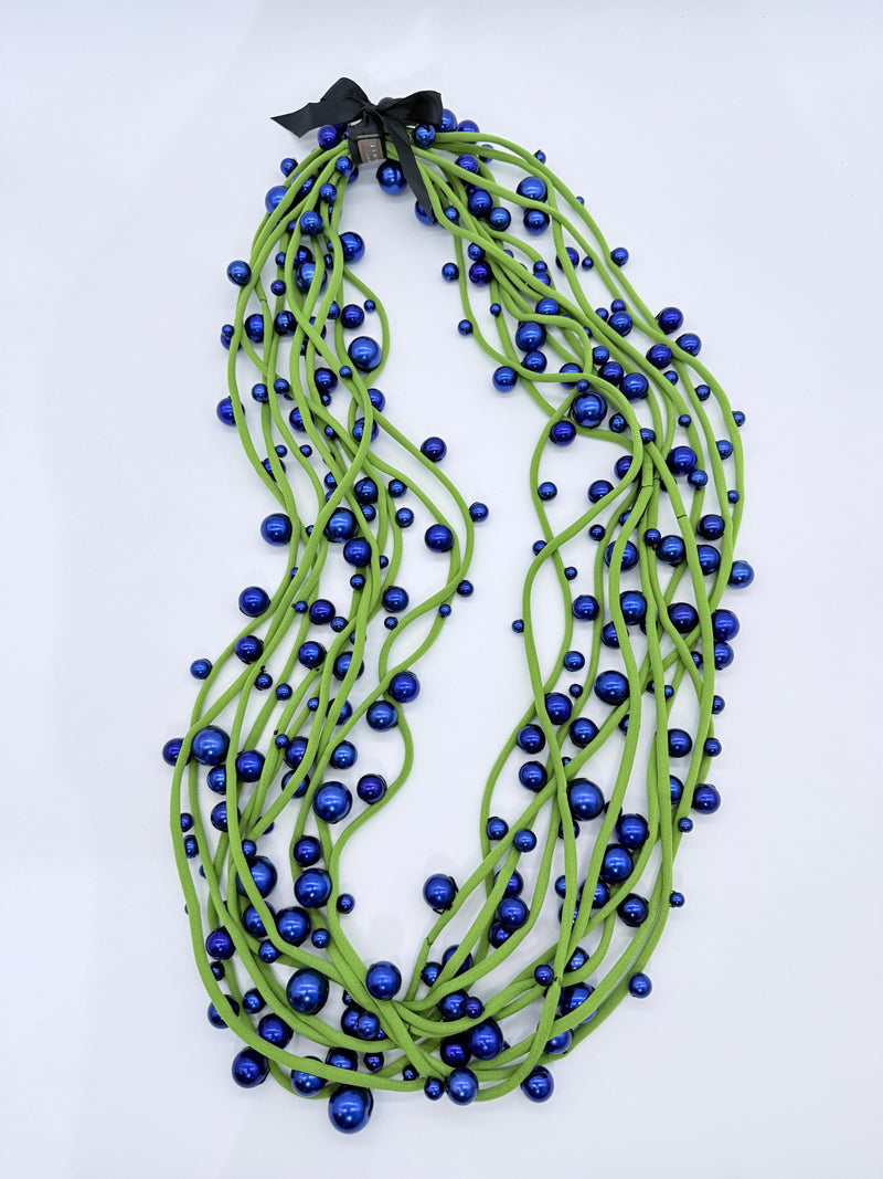 Faux Pearls on Textile Cord Necklaces - Large
