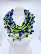 Faux Pearls on Textile Cord Necklaces - Large