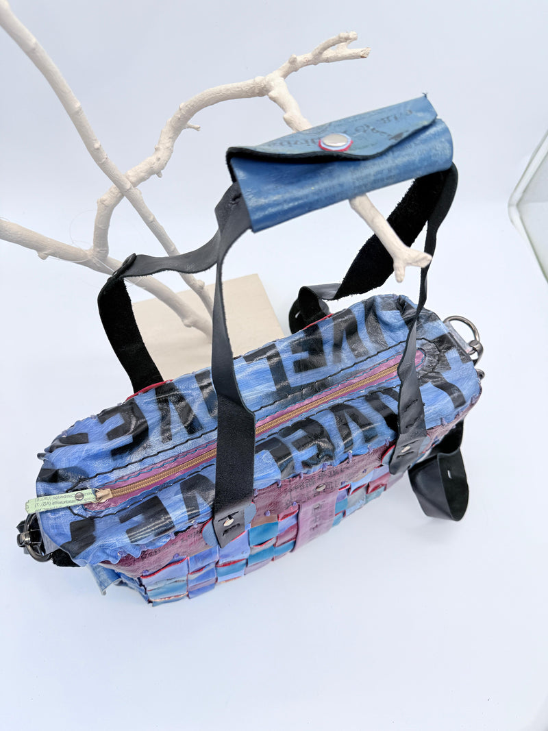 Hand Crafted Rainbow Travel Bag With LOVE From Recycled Leather