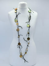 Coins on Leatherette Chain Necklaces - Hand gilded