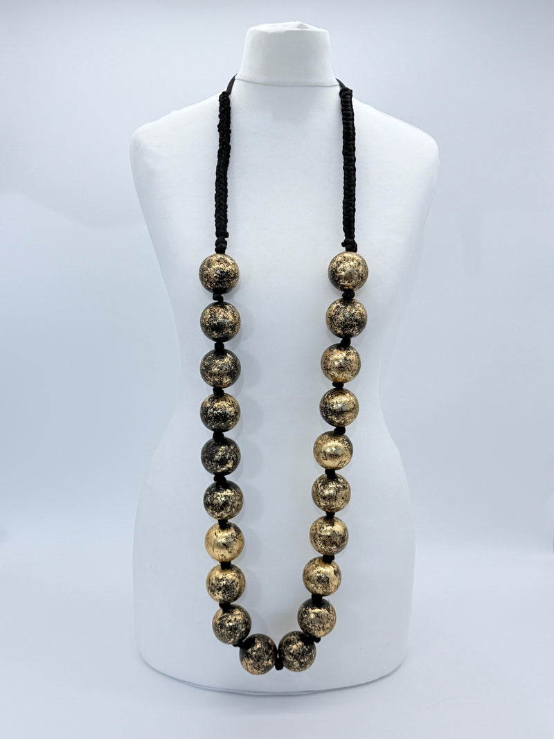 Giant Beads Necklaces - Hand gilded