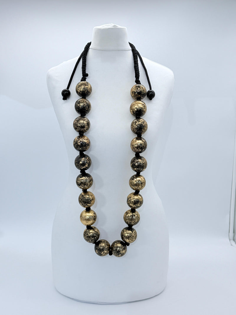 Giant Beads Necklaces - Hand gilded