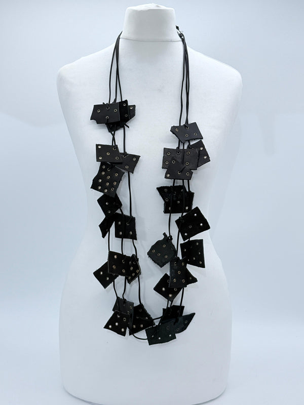 Recycled Leather Irregular Shapes - Bronze Grommets