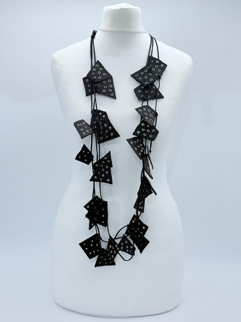 Recycled Leather Irregular Shapes - Bronze Grommets