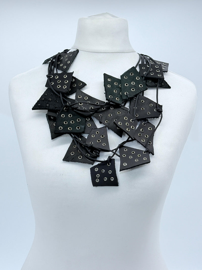 Recycled Leather Irregular Shapes - Bronze Grommets