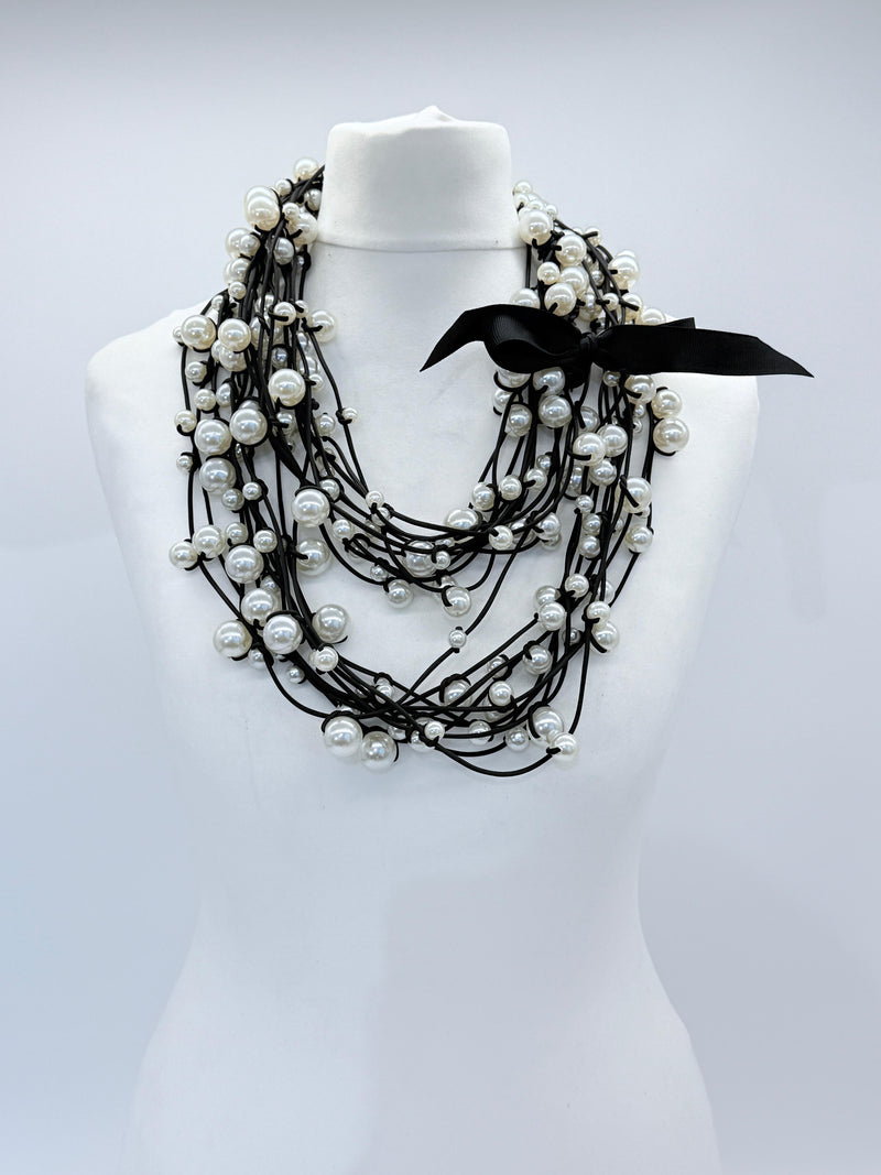 Handmade Faux Pearl Necklace – Multi-Strand, Elegant & Versatile