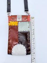Hand Crafted Cross Body Cell Phone Bag From Recycled Leather
