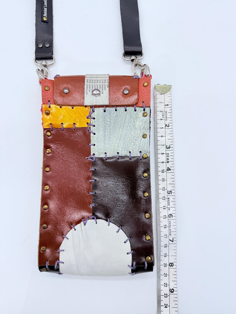 Hand Crafted Cross Body Cell Phone Bag From Recycled Leather
