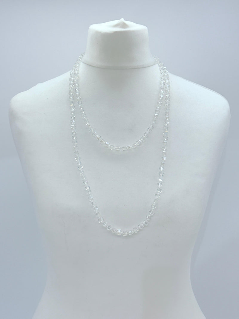 Elegant Crystal Cube Necklace – Handmade & Minimalist - Medium