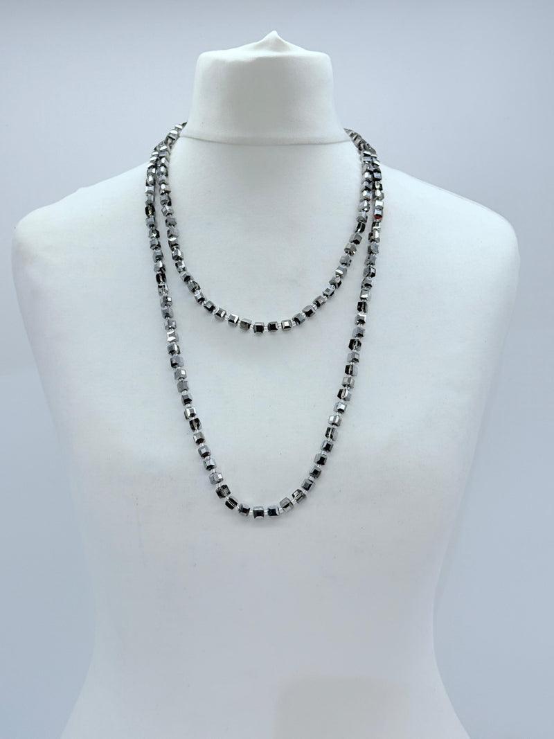 Elegant Crystal Cube Necklace – Handmade & Minimalist - Medium