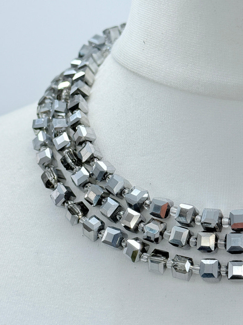 Elegant Crystal Cube Necklace – Handmade & Minimalist - Medium