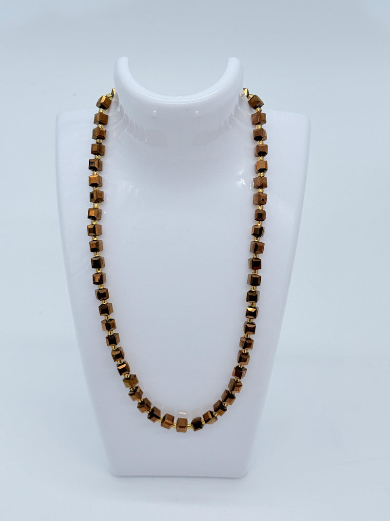 Small Crystal Cube Bead Necklace – Modern Classic Sparkle