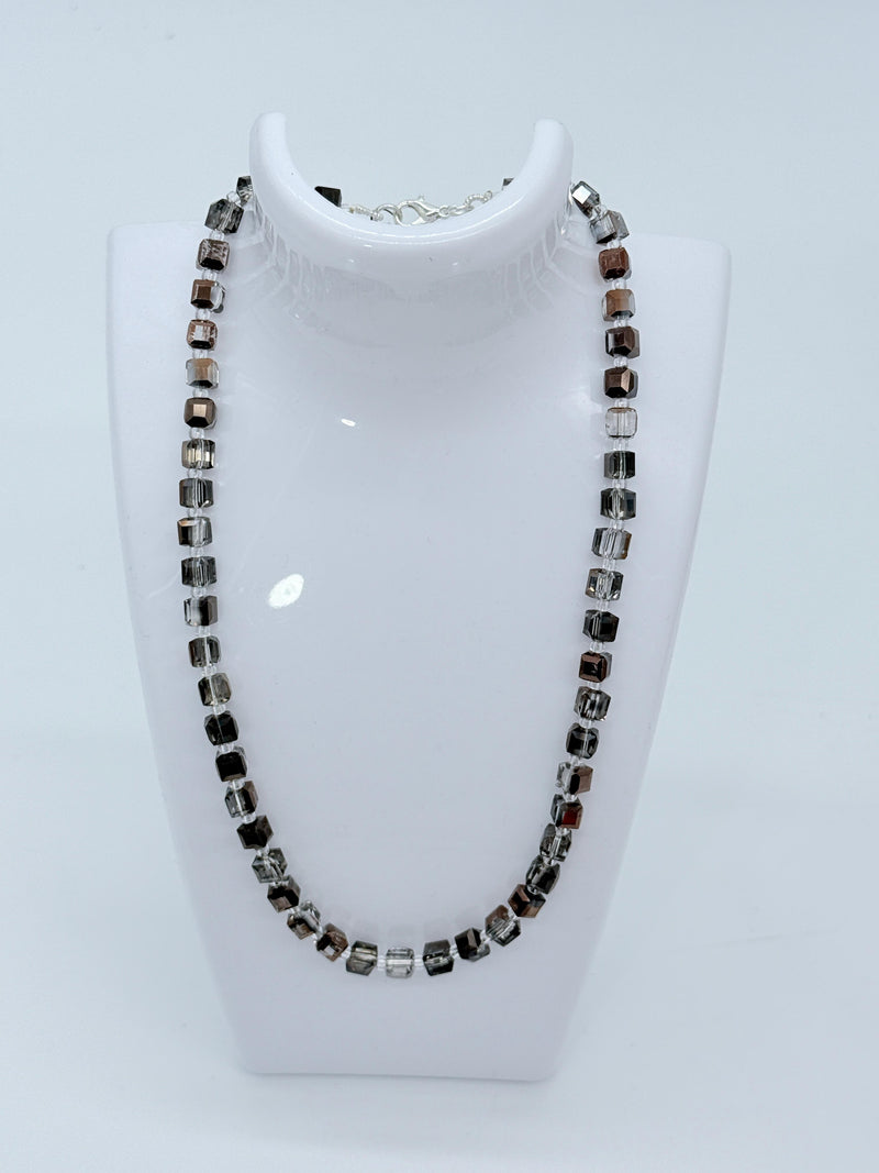 Small Crystal Cube Bead Necklace – Modern Classic Sparkle