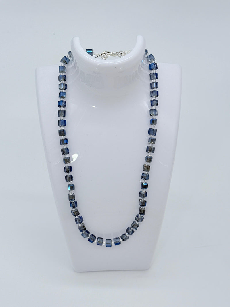 Small Crystal Cube Bead Necklace – Modern Classic Sparkle