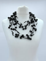 6-strand crystal tube mixed with crystal eggs necklace