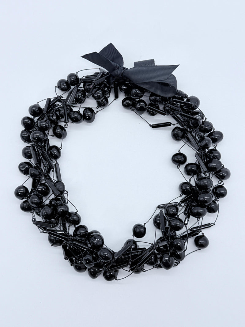 6-strand crystal tube mixed with crystal eggs necklace