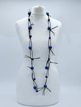 Faux Pearls on Leatherette Chain Necklace