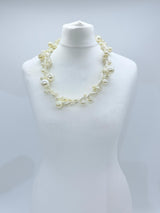 3 Strands Faux Pearls on Rubber Necklaces