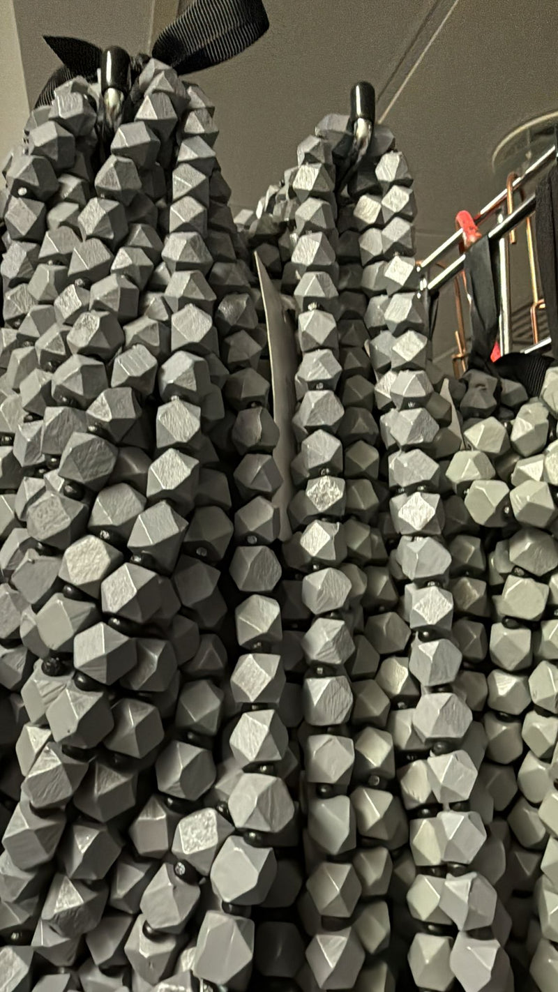 Faceted Wooden Beads Necklaces Set - Small