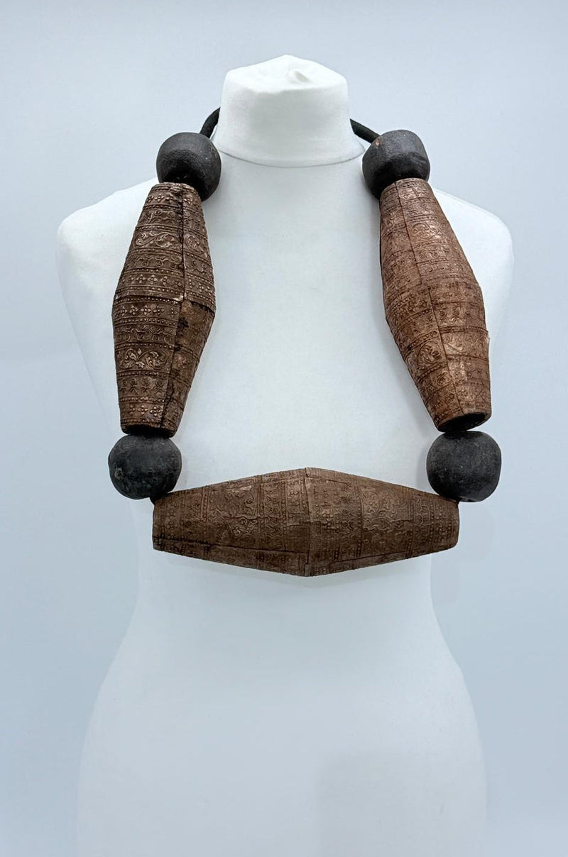 Vintage Tribal Silver Tube Necklace -  Limited Edition