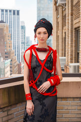 Rouge Ribbon Wrap Necklace