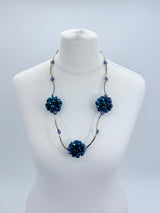 VINTAGE CRYSTAL ROUND SHAPE PENDANT NECKLACE- Short