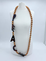 Jimi Hendrix Recycled Wooden Beads PEACE Necklace