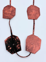 RECYCLED LEATHER BIG LOTUS NECKLACES-HAND BRUSHED