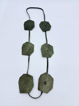 RECYCLED LEATHER BIG LOTUS NECKLACES-HAND BRUSHED