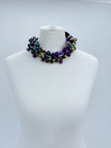 CRYSTAL CUBES ON FISHING WIRE NECKLACES - SHORT