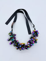 CRYSTAL CUBES ON FISHING WIRE NECKLACES - SHORT