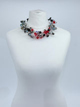 CRYSTAL CUBES ON FISHING WIRE NECKLACES - SHORT