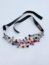 CRYSTAL CUBES ON FISHING WIRE NECKLACES - SHORT