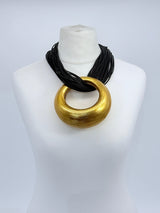 2-in-1 Moon Crescent Necklace & Bangle – Handmade Upcycled Bamboo Boho Jewelry