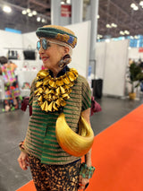 Bamboo Crescent Giant Pendant Statement Necklace or Crossbody Bag