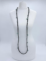 Handmade Pearl Statement Necklace | Recycled Textile Cord - Small