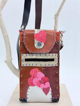 Hand Crafted Cross Body Cell Phone Bag From Recycled Leather