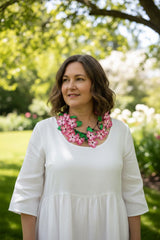 Eco-Friendly Handmade Poppy Necklace | Recycled Plastic & Hand Embroidered Ribbon Jewelry