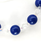 Vintage crystal balls and Wooden beads necklace