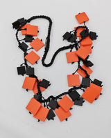 Wooden Squares on Cotton Cord Necklaces - Duo - Short