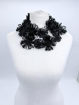 Chrysanthemum Flower Necklace | Handmade Recycled Ribbon Statement Jewelry
