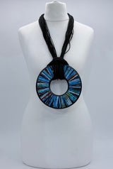 Boho Statement Mosaic Necklace or Round Bangle – Handmade Recycled Glass Art Jewelry - Large