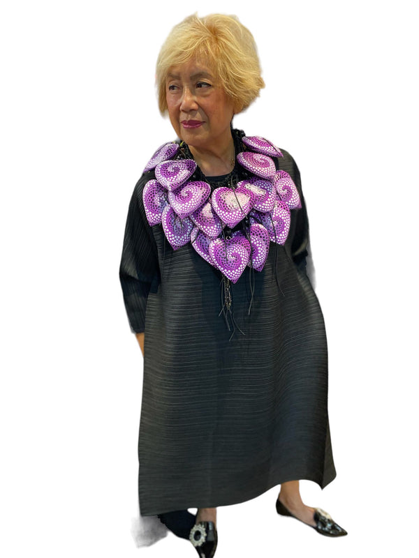 15-Infinity heart - necklace with beads on fringe - Magenta - Pre Order - Jianhui London