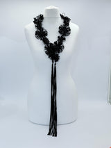 Chrysanthemum Flower Necklace | Handmade Recycled Ribbon Statement Jewelry