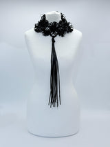 Chrysanthemum Flower Necklace | Handmade Recycled Ribbon Statement Jewelry