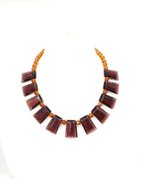 Handmade Vintage Rectangel Czech Crystal Necklace
